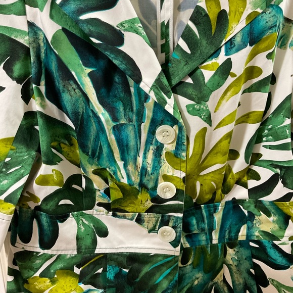 Lafayette 148 New York Womens Blazer Jacket Size 8 Tropical Palm Leaf Print - Picture 8 of 16